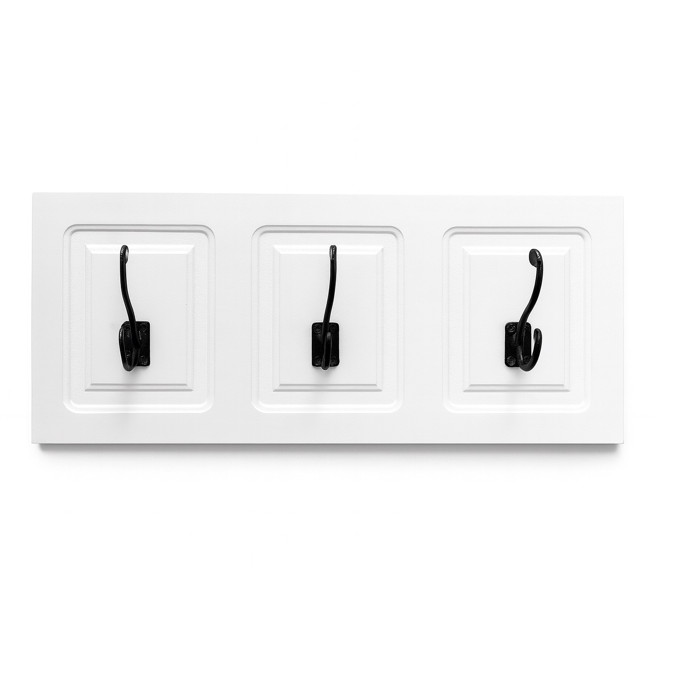 PERCHERO MOLDURA X3  BCO PERCHA NEGRA